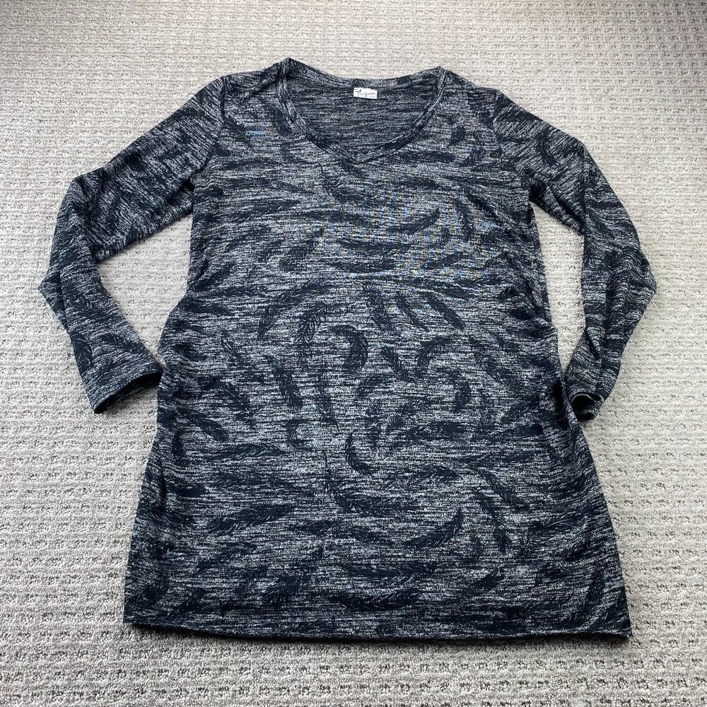 Thyme Maternity Long Sleeve Shirt Women Size Extra Large XL Gray Baby Bump